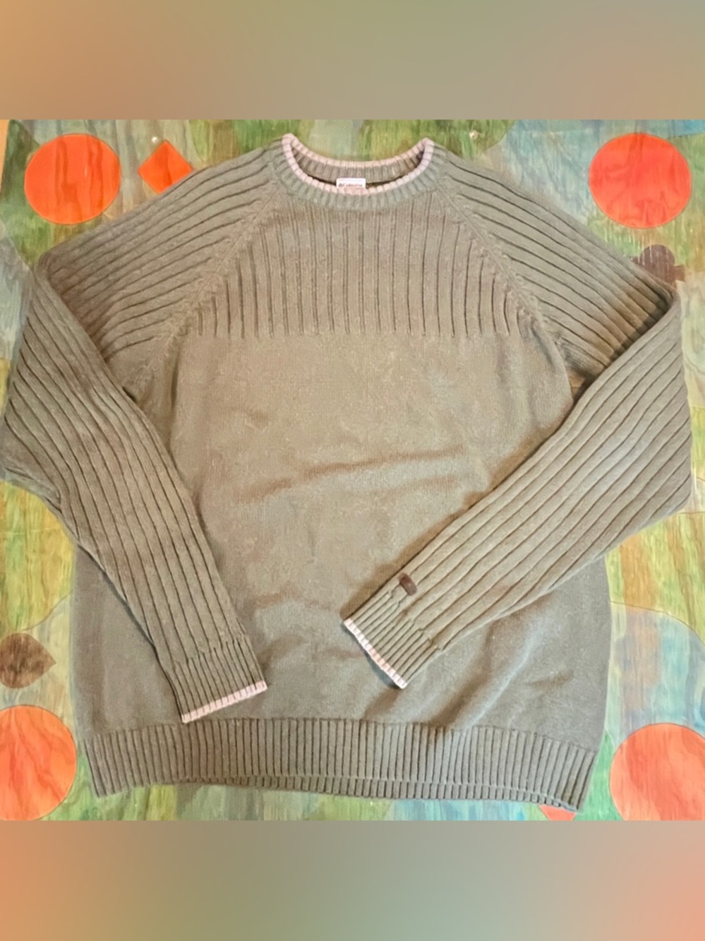 Columbia Sportswear Company Mens Ribbed Long Sleeve Sweater Olive Green XXL